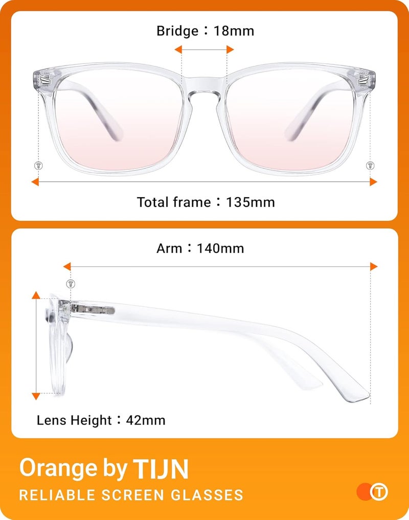 TIJN Blue Light Blocking Glasses for Women Men Clear Frame Square Nerd Eyeglasses Anti Blue Ray Computer Screen Glasses - Image 5